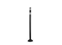 Cortina 04-48-BWG 48" Tubular Delin Black Post - (2)3" White High Intensity Prismatic Collars