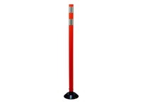 Cortina 04-48-OWG 48" Tubular Delin Orange Post - (2)3" White High Intensity Prismatic Collars
