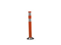 Cortina 04-728 28" Tubular Delin Orange Post - (2)3" White High Intensity Prismatic Collars | YarinInd