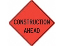 Cortina 07-800-3701 36" Vinyl Non-Reflective - Construction Ahead | YarinInd