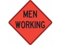 Cortina 07-800-3706 36" Vinyl Non-Reflective - Men Working | YarinInd