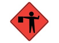 Cortina 07-800-4704 48" Vinyl Non-Reflective - Flagger Symbol | YarinInd