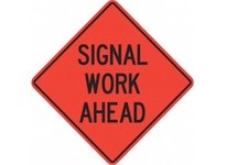 Cortina 07-800-4718 48" Vinyl Non-Reflective - Signal Work Ahead