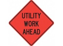 Cortina 07-800-4723 48" Vinyl Non-Reflective - Utility Work Ahead | YarinInd