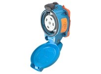 Meltric 09-N4075 PN20 RECEPTACLE METAL BLUE SIZE 1 TYPE 4X 1P+N+G 20 A 125 VAC