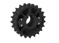 Rexnord 614-38-3 1 1/4" Round Shaft-ready Bore, 5.088" Pitch Diameter, 21 Teeth, 1 Keyway, 1 Set Screw, PA, NS820 Molded Split S