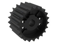 Rexnord 614-37-3 821 Series Molded Split Sprocket with 21 Teeth and a 1-1/4" Round Shaft-ready Bore with 1 Keyway and 1 Setscrew