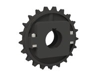 Rexnord 614-239-2 30 mm Round Shaft-ready Bore, 5.079" Pitch Diameter, 21 Teeth, 1 Keyway, PA, NS8500 Molded Split Sprocket30 mm