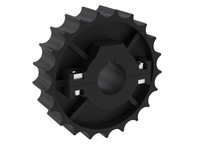 Rexnord 614-42-1 881 Series Molded Split Sprocket with 21 Teeth and a 1" Round Shaft-ready Bore with 1 Keyway and 1 Setscrew in 