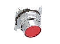 Cutler Hammer 10250T102 Heavy-Duty Pushbutton Selector Momentary Flush Red Chromed 10250T Series
