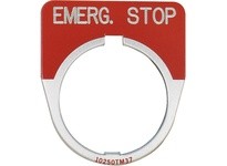 Cutler Hammer 10250TM13 Legend Plate Legend plate Standard Black field EMERGENCY STOP 10250T Series