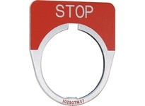 Cutler Hammer 10250TM34 Legend Plate Standard 1/2 Round Black STOP White Letters 10250T Series