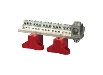 NSI 1036MB 225A STACKED NEUTRAL BAR 4-14 AWG 36 CIRCUITS & 350 MCM - 6 AWG MAIN LUG WITH MTG BASE