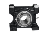 Rexnord MN75203 2 3/16" Mounted Spherical Roller Bearing, Fixed Cast Iron Take-up Block, Double Setscrew Locking Collar, Spring 