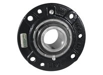 Rexnord ZBR5207 2 7/16" Mounted Spherical Roller Bearing, Cast Iron 4-Bolt Round Flange Cartridge Block, Double Setscrew Locking