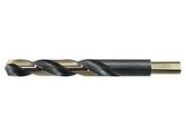 DRILLCO 1045N126 13/32 Nitro 3/8" Shank S&D Drills High Speed Steel Black & Gold 135 degree Point
