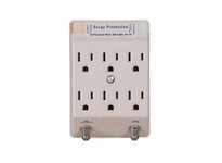 CPR-WDK 1161CG TVSS Adaptor 15A 125V 6 Outlet W/Coax GY | YarinInd