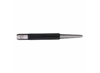 Starrett 117D Steel Center Punch with Round Shank, Knurled Finger Grip, 4"/100mm Length, 5/32"/4mm Diameter Tapered PointSteel C