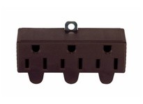 Cooper Eaton 1219B-BOX Adapt Grd 3 Outlet W/Grd Lug 15A 125V BR