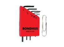 Bondhus 12242 Set 5 Hex L-Wrenches (.71-2.0mm) - Short
