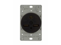 Cooper Eaton 1234-BOX Receptacle Single Flush 30A 250V 2P3W Black | YarinInd