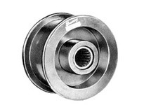 Browning N4D1F IDLER Flat Face Idler Pulley, Bearing Bore, 4" Inside Diameter, 4.375" Outside Diameter, 4" Belt Width, 2.125" Sh