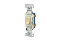 Cooper Eaton 1301-7LTVBOX Switch Toggle SP LT 15A 120V Grd Ivory | Industrial Supplies