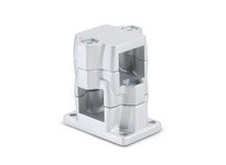 141-V25-V25-2-BL JW Wincoaluminum matte 3.39 inch long flanged 2-way connector clamp with stainless steel cap screws and hex nut