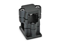 141-V25-V25-2-SW JW Wincoaluminum powder coated 3.39 inch long flanged 2-way connector clamp with stainless steel cap screws and