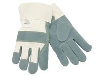 MCR 1500KM Side Leather Palm White Fabric Sewn w/Kevlar M | Durable Work Gloves