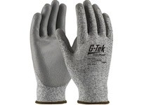 16-150/L G-Tek PolyKor S&P 13G Seamless Knit Shell Gray PU Grip A2 | Durable Gloves