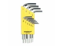 Bondhus 16238 Set 10 BriteGuard Plated Hex L-Wrenches 1/16-1/4" - Short