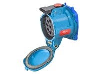 Meltric 17-14051-843 DN9c RECEPTACLE METAL BLUE SIZE 3 IP 54/55 5P+G 20 A 480 VAC/130 VDC 60 Hz PADLOCK PAWL