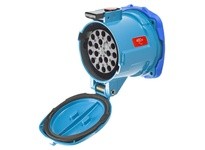 Meltric 17-64181 DN20c RECEPTACLE METAL BLUE SIZE 5 IP 54/55 18P+G 15 A 480 VAC/130 VDC 60 Hz