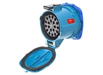 Meltric 17-64191-NC DN20c RECEPTACLE METAL BLUE SIZE 5 IP 54/55 19P+G 15 A 480 VAC/130 VDC 60 Hz SELF-RETURNING LID