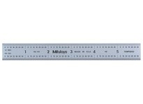Mitutoyo 182-101 Wide Rigid Steel Rule Imperial Measuring System Graduations 1/8th 1/16th 1/32nd 1/64th 6 in L Tempered Stainles