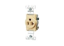 Cooper Eaton 1877W-BOX Receptacle Single 20A 125V 2P3W Swire White