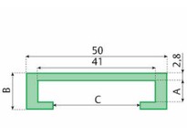 System Plast VG-P1040M-B-20 Bar Cap Rail Cover, 1.97" Width x 0.63" Height x 20' Length, Black UHMW-PEBar Cap Rail Cover, 1.97" 