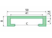 System Plast VG-P1040M-G-10 Bar Cap Rail Cover, 1.97" Width x 0.63" Height x 10' Length, Green UHMW-PEBar Cap Rail Cover, 1.97" 