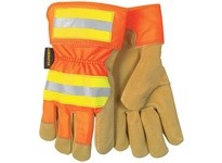 MCR 19251M Luminator Hi-Vis Grain Pig Fleece Lined Palm | Reflective Gloves