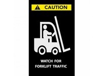 NoTrax 194SCW46BL Logo 194 Caution:Watch For Forklift Traffic 4X6 Black