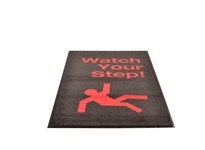 NoTrax 194SWS35BL Logo 194 Watch Your Step 3X5 Black