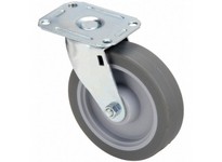1G190 Debris-Resistant Standard Plate Caster Swivel Thermoplastic Rubber 150 lb 3 in Wheel Dia