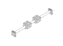 Thomson Linear 1NAM25NM0L500 Linear Guide 1NA Round Shaft End supported Low Support ASB 2 Pillow Blocks 25 mm One Guide Shaft 30