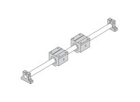 Thomson Linear 1NAM30NN0L500 Linear Guide 1NA Round Shaft End supported Standard SB 2 Pillow Blocks 30 mm One Guide Shaft 3730 l
