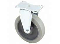 1UHX7 Standard Plate Caster Rigid Thermoplastic Rubber | 200 lb Capacity