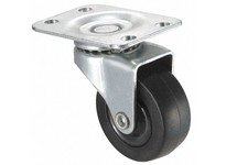 1UKU1 Standard Plate Caster Swivel Rubber 175 lb 2 1/2 in Wheel Dia