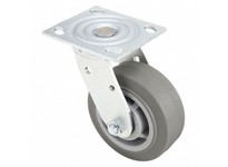 1ULH9 Standard Plate Caster Swivel Thermoplastic Rubber 350 lb 4 in Wheel Dia