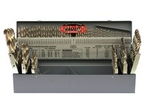 DRILLCO 200B0115 115PC DRILL SET 1/16-1/2 BY 64ths #1-60 A-Z
