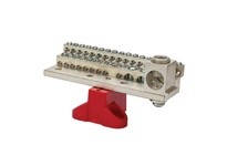NSI 2030MB 225A STACKED NEUTRAL BAR 4-14 AWG 26 CIRCUITS 1/0-14 AWG 4 CIRCUITS & 350 MCM - 6 AWG MAIN LUG WITH MTG BASE